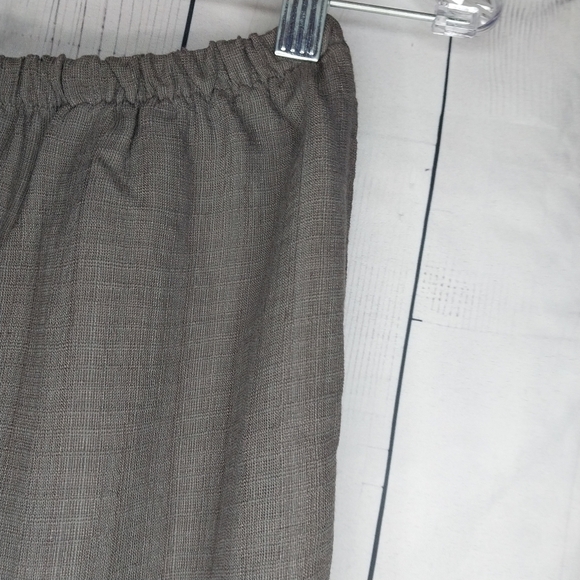 Eileen Fisher Linen Blend Wide Leg Cropped Pull-On Pants - Olive Green Size PS - Picture 5 of 12